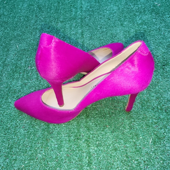 Like New Loeffler Randall fushia mohair 3" high heel, size 8 - Picture 7 of 7